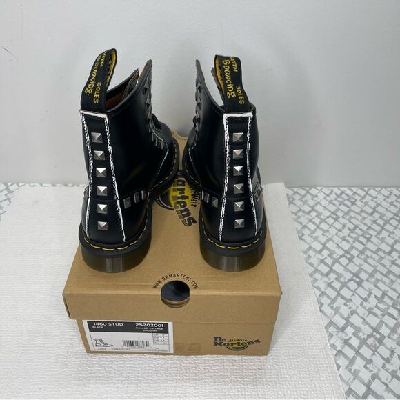Dr. Martens 1460 Studded 8-Eye Lace-Up Boots Black Size 8 (EU 39) - Picture 5 of 11